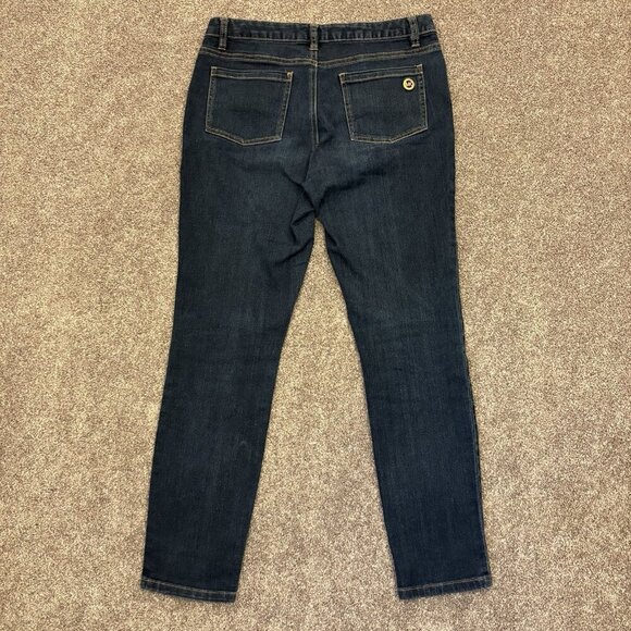 Michael Kors Womens Skinny Jeans Size 8 Blue Mid Rise Stretch Logo 5-Pockets EUC - Picture 5 of 15